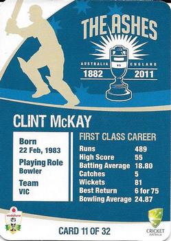 2010-11 Cricket Australia The Ashes 1882-2011 #11 Clint McKay Back