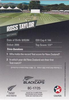 2016-17 Caltex New Zealand Blackcaps #BC-17/25 Ross Taylor Back