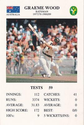 1993 The Great Test Match Card Game #NNO Graeme Wood Front