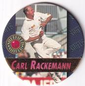 1995 Crown & Andrews Cricket Test Series & Sheffield Shield POG Pack Milk Caps - Gold Foil Parallel #C85 Carl Rackemann Front