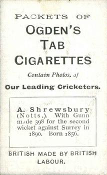 1901 Ogden's Our Leading Cricketers #NNO Arthur Shrewsbury Back