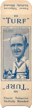 1950 Carreras Cigarettes 50 Famous Cricketers - Uncut Singles #25 Reg Perks Front