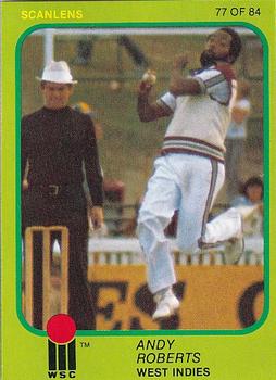 1981 Scanlens Cricket #77 Andy Roberts Front