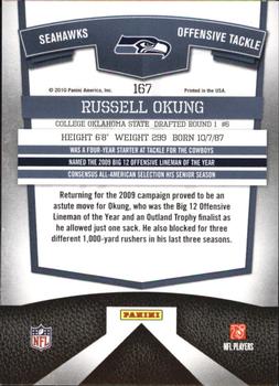 2010 Donruss Elite #167 Russell Okung Back