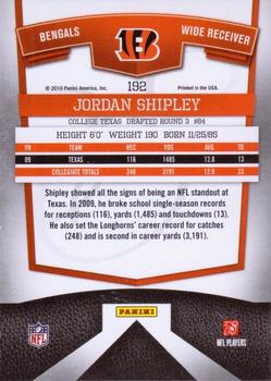 2010 Donruss Elite #192 Jordan Shipley Back