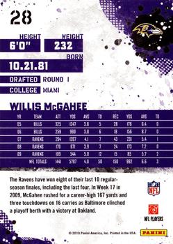 2010 Score #28 Willis McGahee Back