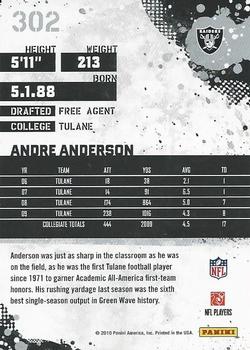 2010 Score #302 Andre Anderson Back