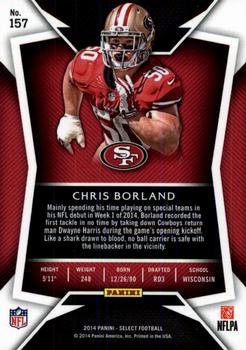 2014 Panini Select #157 Chris Borland Back