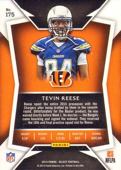 2014 Panini Select #175 Tevin Reese Back