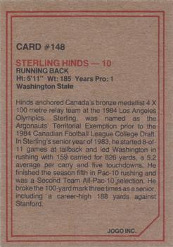 1984 JOGO #148 Sterling Hinds Back