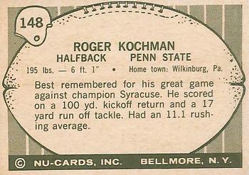 1961 Nu-Cards Football Stars #148 Roger Kochman Back