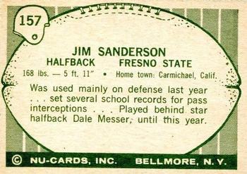 1961 Nu-Cards Football Stars #157 Jim Sanderson Back