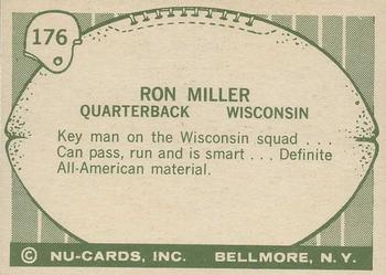 1961 Nu-Cards Football Stars #176 Ron Miller Back
