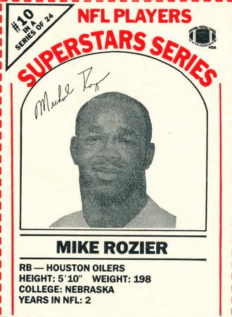 1986 DairyPak NFL Players Superstars Series #10 Mike Rozier Front