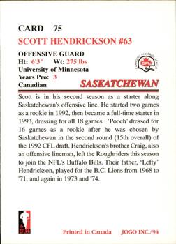1994 JOGO #75 Scott Hendrickson Back