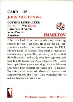 1994 JOGO #103 John Motton Back