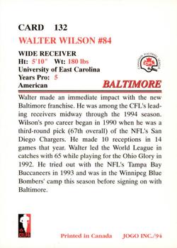 1994 JOGO #132 Walter Wilson Back