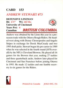 1994 JOGO #153 Andrew Stewart Back
