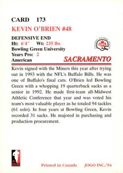 1994 JOGO #173 Kevin O'Brien Back