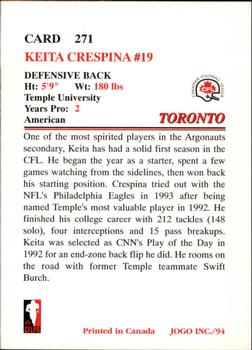 1994 JOGO #271 Keita Crespina Back