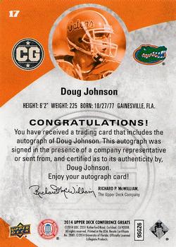 2014 Upper Deck Conference Greats - Autographs #17 Doug Johnson Back