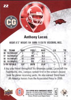 2014 Upper Deck Conference Greats - Pewter #22 Anthony Lucas Back