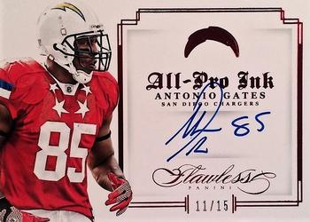 2014 Panini Flawless - All Pro Ink Ruby #2 Antonio Gates Front