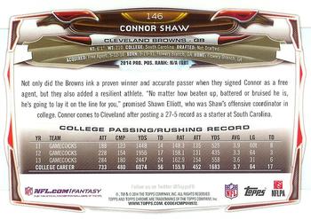 2014 Topps Chrome - Refractor #146 Connor Shaw Back