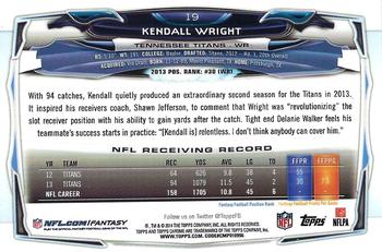 2014 Topps Chrome - Refractor #19 Kendall Wright Back
