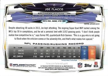 2014 Topps Chrome - Green Refractor #6 Joe Flacco Back