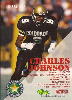 1994 Classic NFL Draft - Draft Stars #9 Charles Johnson  Back