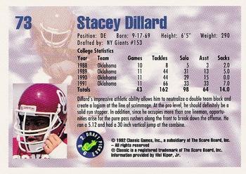 1992 Classic Draft Picks #73 Stacey Dillard  Back