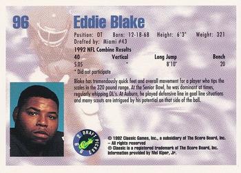 1992 Classic Draft Picks #96 Eddie Blake  Back