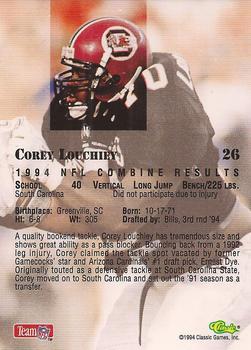 1994 Classic NFL Draft #26 Corey Louchiey  Back