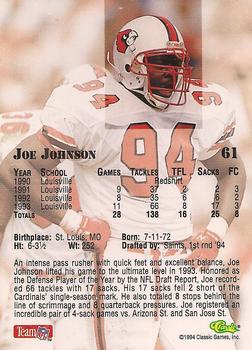 1994 Classic NFL Draft #61 Joe Johnson  Back
