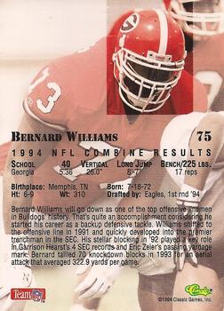 1994 Classic NFL Draft #75 Bernard Williams  Back