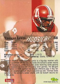 1994 Classic NFL Draft #88 Thomas Lewis  Back