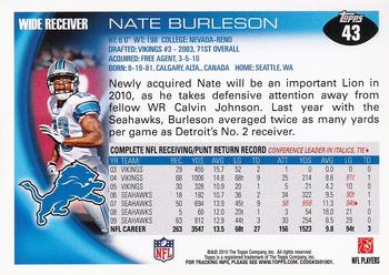 2010 Topps #43 Nate Burleson  Back