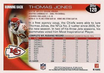 2010 Topps #120 Thomas Jones  Back
