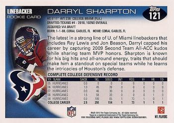 2010 Topps #121 Darryl Sharpton  Back