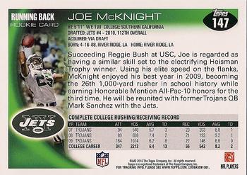 2010 Topps #147 Joe McKnight  Back