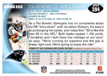 2010 Topps #394 DeAngelo Williams Back