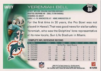 2010 Topps #86 Yeremiah Bell  Back