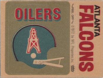1974 Fleer Football Patches #NNO Houston Oilers Helmet / Atlanta Falcons Name Front