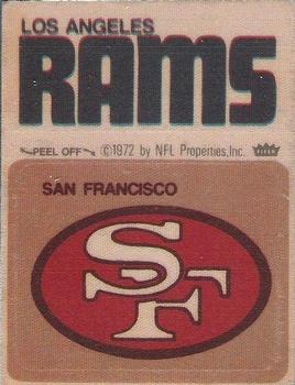 1974 Fleer Football Patches #NNO San Francisco 49ers Logo / Los Angeles Rams Name Front