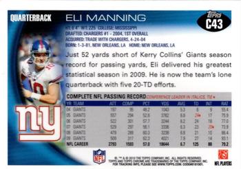 2010 Topps Chrome #C43 Eli Manning  Back