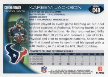 2010 Topps Chrome #C48 Kareem Jackson  Back