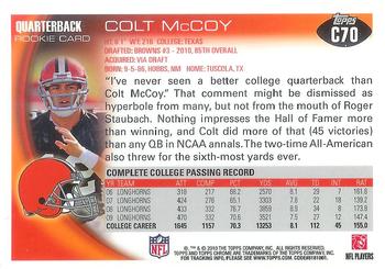 2010 Topps Chrome #C70 Colt McCoy  Back