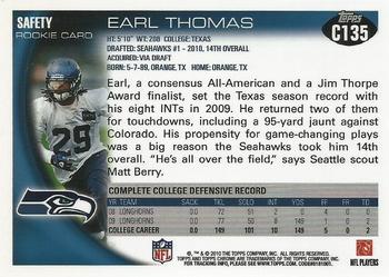 2010 Topps Chrome #C135 Earl Thomas  Back