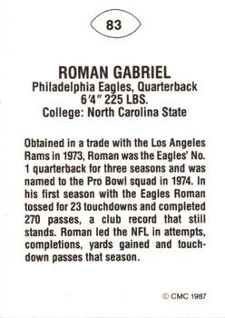1987 TCMA Update CMC #83 Roman Gabriel Back